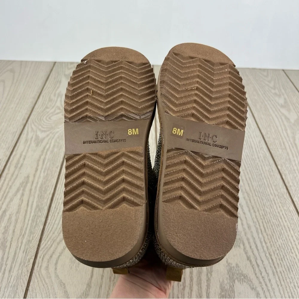 I.N.C. International Concepts Ariee Mini Cold Weather Booties 8M Tan Bling $60